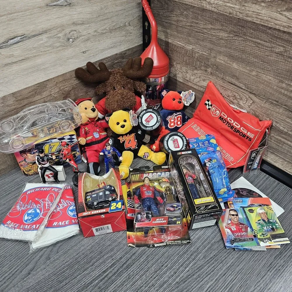 NASCAR Jeff Gordon Richard Petty Collectibles Mixed Lot Plush Diecast Cards PEZ